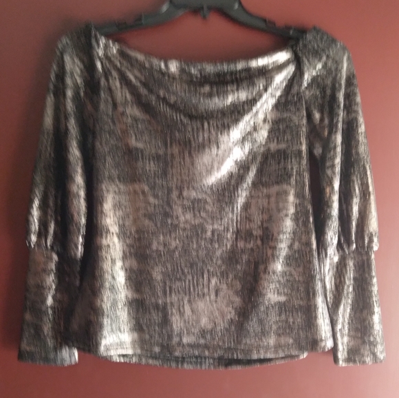 Metallic Off The Shoulder Top - Picture 2 of 3